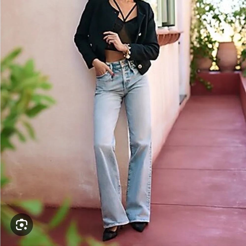 Express Sky Blue Wide Leg Jeans
